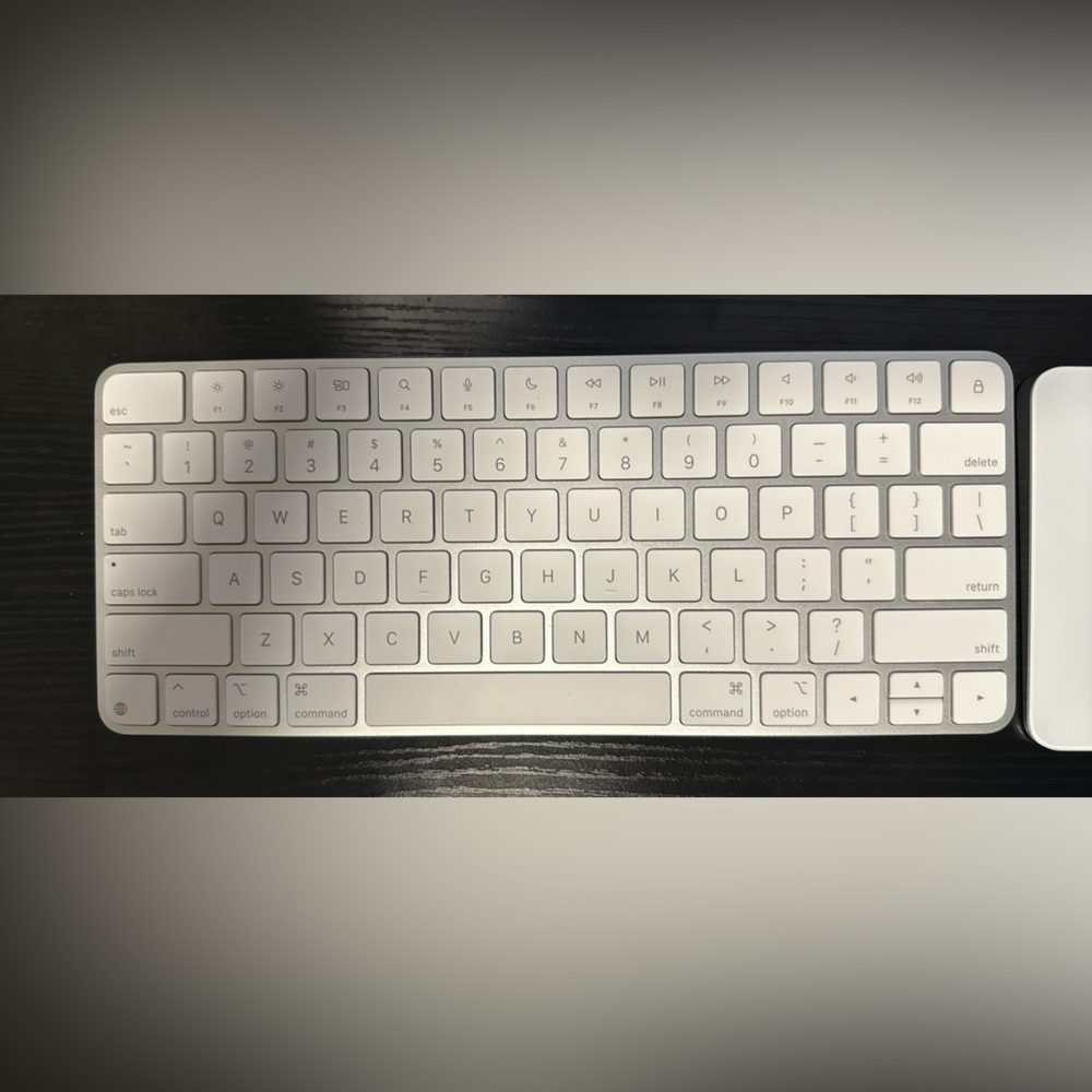 Apple White and Silver Wireless Keyboard and Trackpad
